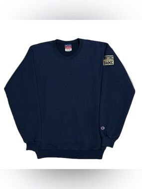 Vtg 90s Champion Notre Dame navy shoulder patch crewneck sweatshirt mens medium